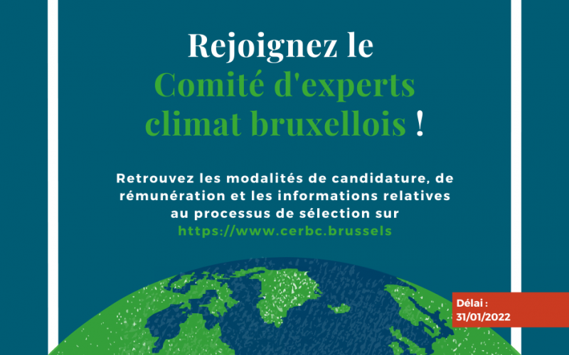 Appel à candidatures - Comité d’experts climat bruxellois