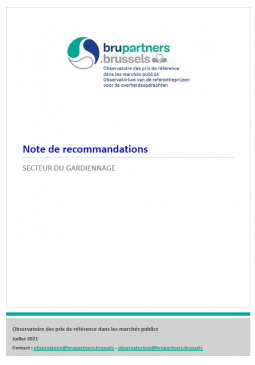 Secteur du gardiennage : Note de recommandations